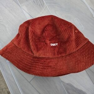 Obey Bold Cord Bucket Hat in Ginger ; Corduroy